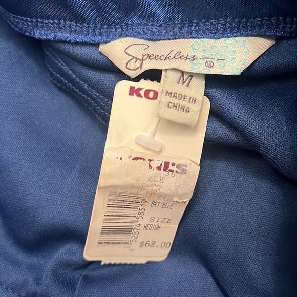 NWT Speechless Blue Strapless Sequined Pleated Strapless Dress size M - Picture 5 of 6